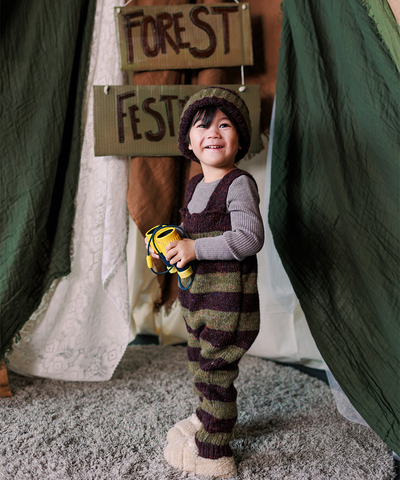 Moya Beanie - Nettle/Fig Stripe