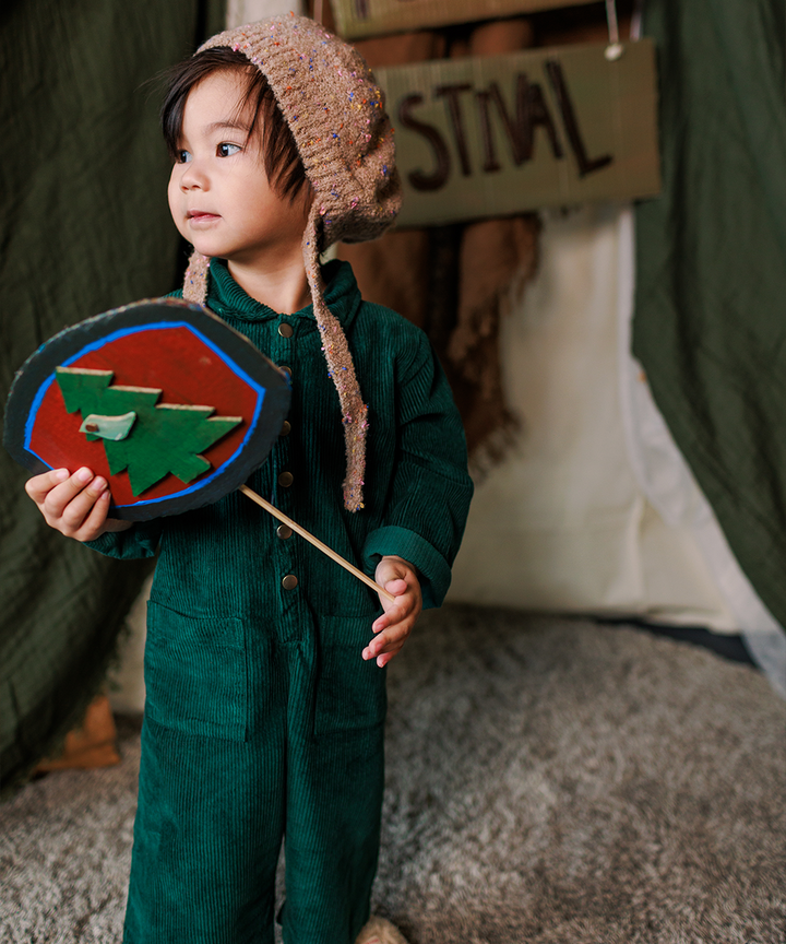 Cord Overalls - Emerald  - Organic Cotton