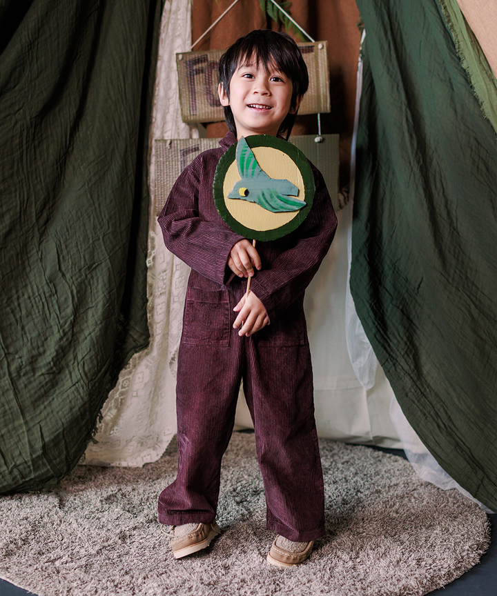 Cord Overalls - Raisin  - Organic Cotton
