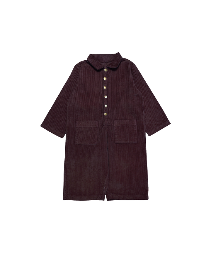 Cord Overalls - Raisin  - Organic Cotton
