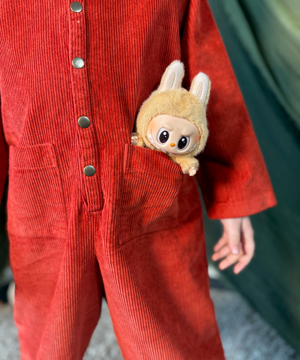 Cord Overalls - Vermillion  - Organic Cotton