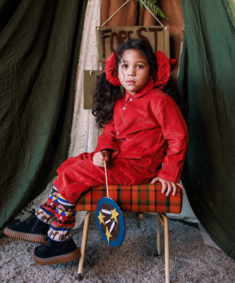 Cord Overalls - Vermillion