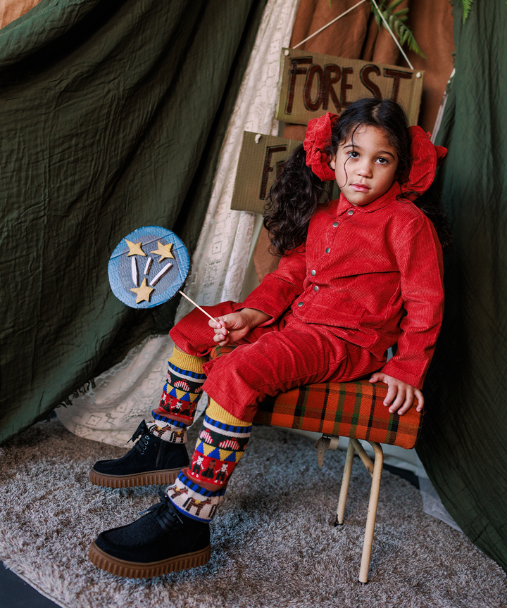 Cord Overalls - Vermillion  - Organic Cotton