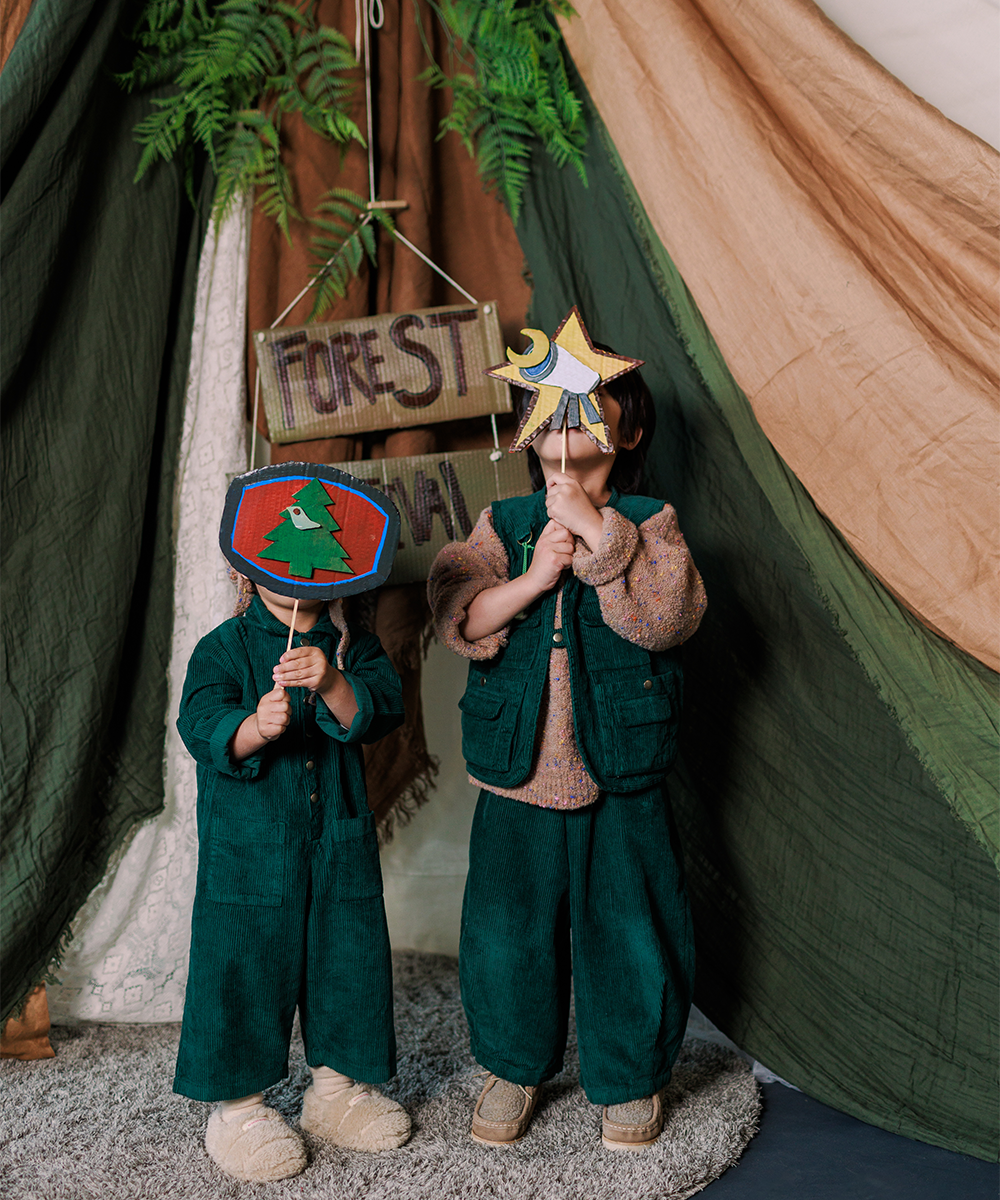 Cord Overalls - Emerald  - Organic Cotton