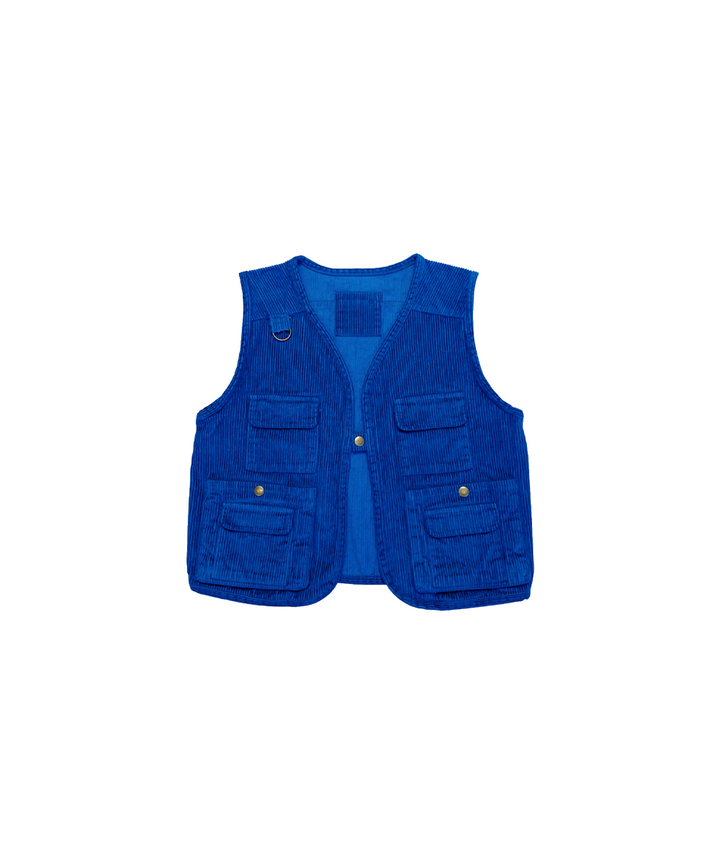 Cord Vest - Electric Blue  - Organic Cotton