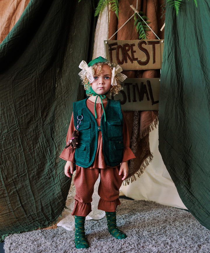 Cord Vest - Emerald  - Organic Cotton