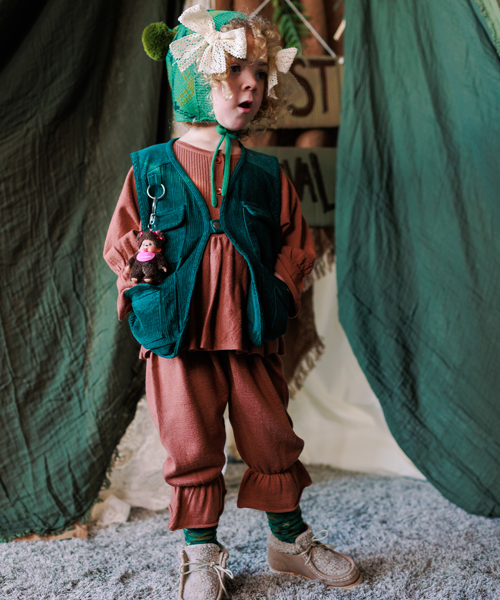 Cord Vest - Emerald  - Organic Cotton