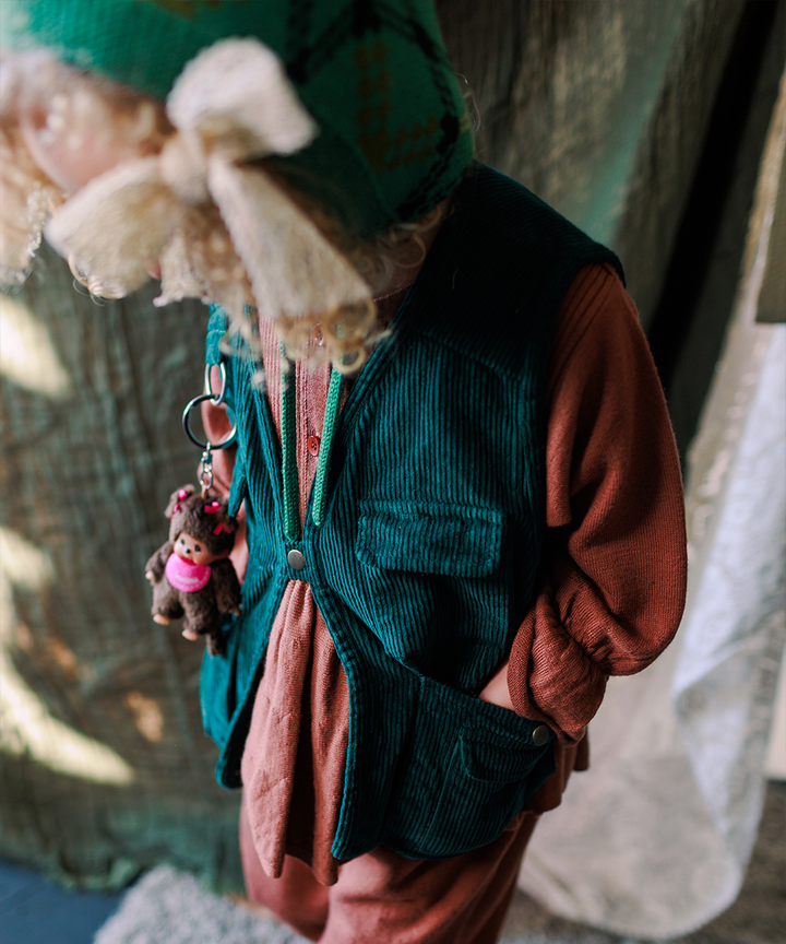 Cord Vest - Emerald  - Organic Cotton