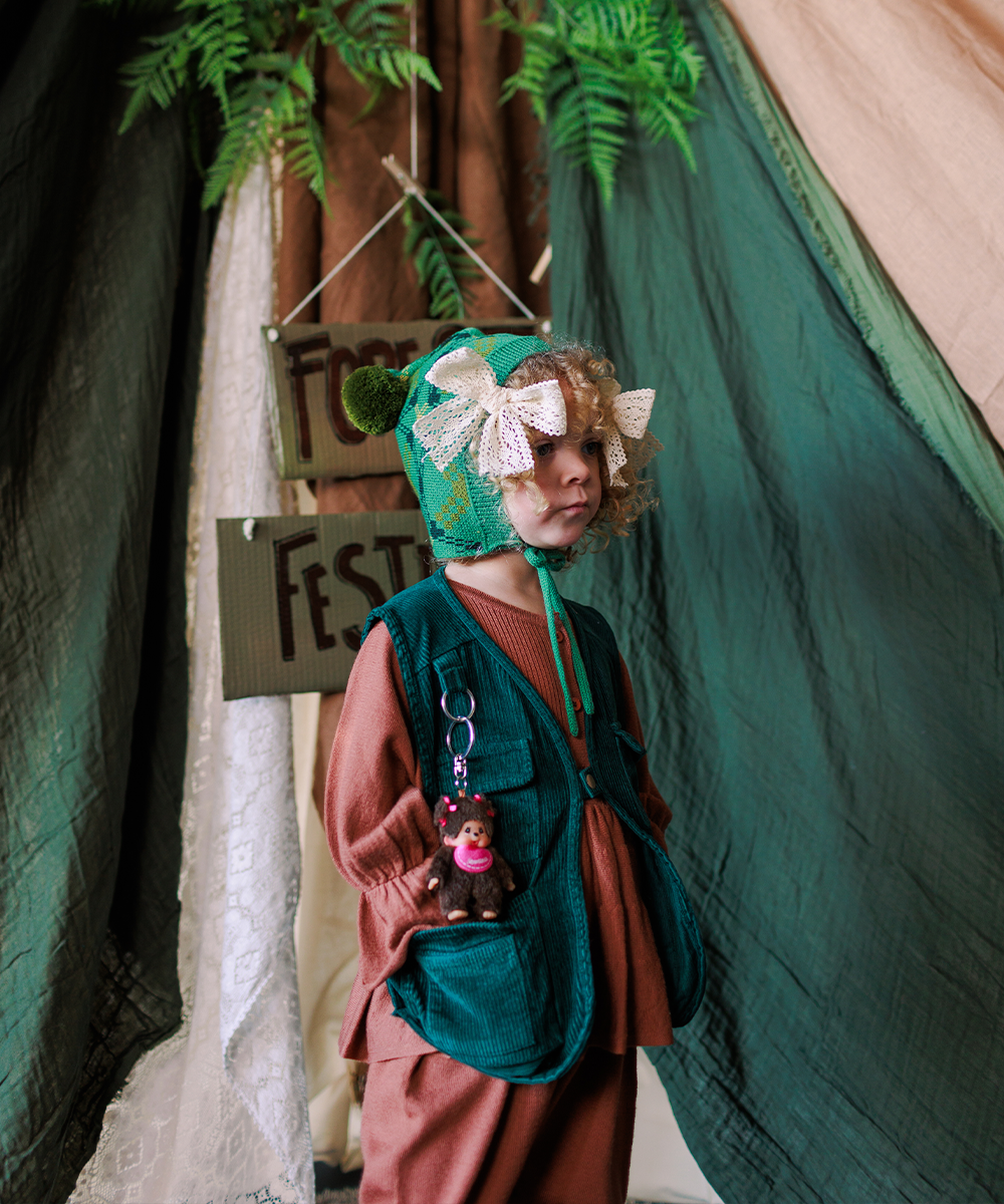 Cord Vest - Emerald  - Organic Cotton