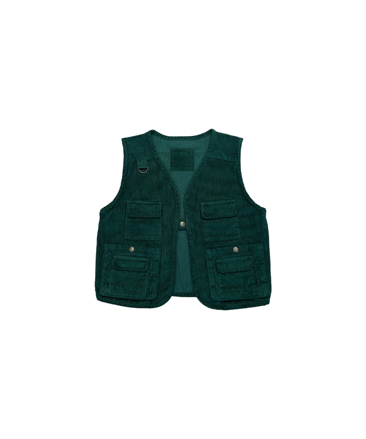 Cord Vest - Emerald  - Organic Cotton