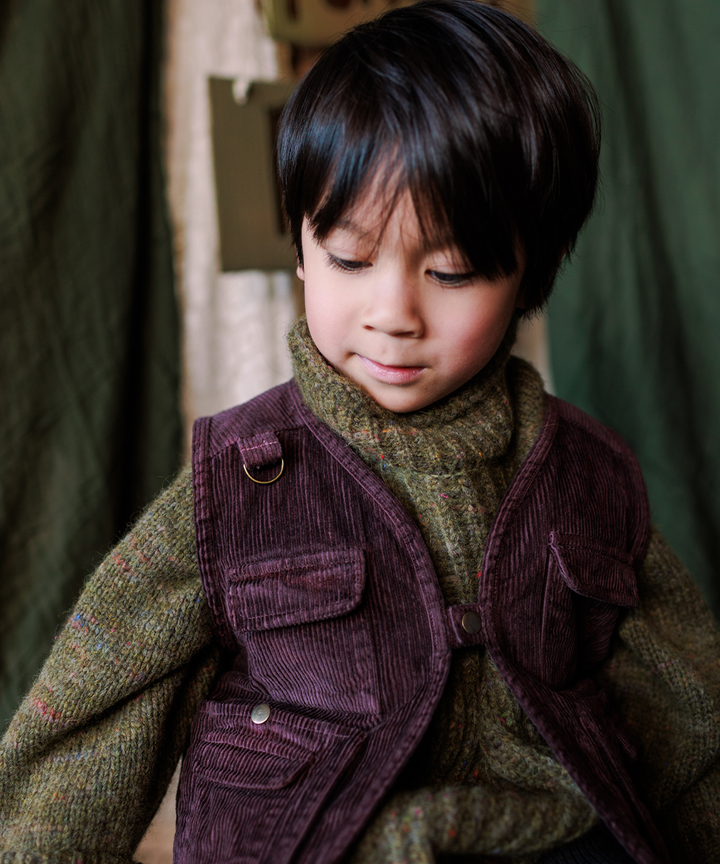 Cord Vest - Raisin  - Organic Cotton