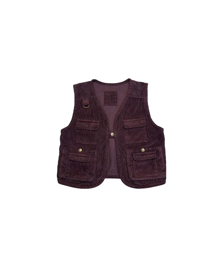 Cord Vest - Raisin  - Organic Cotton