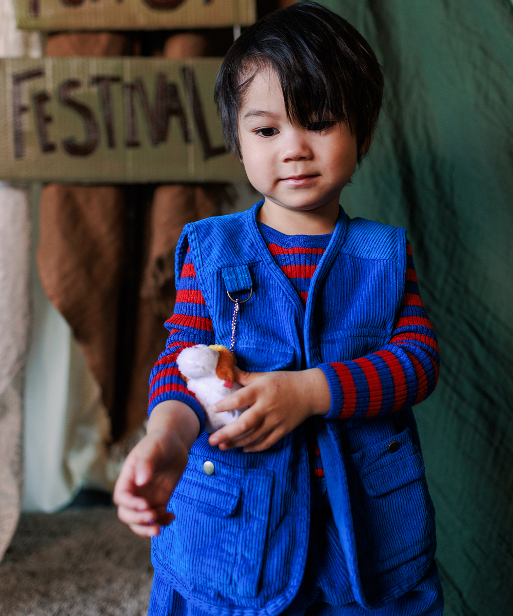 Cord Vest - Electric Blue  - Organic Cotton