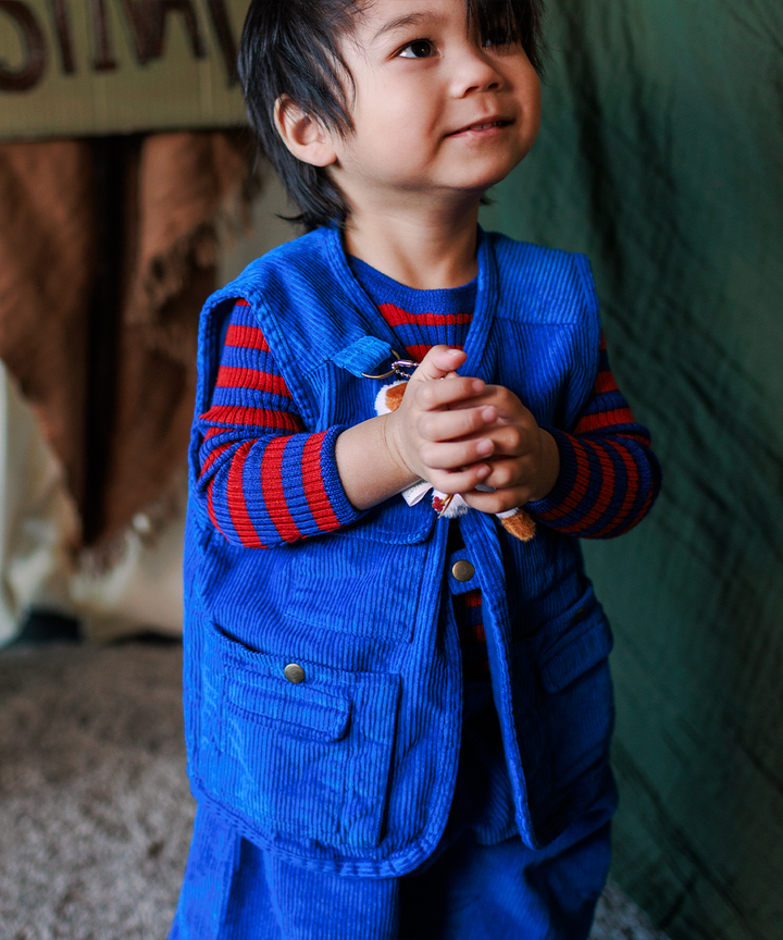 Cord Vest - Electric Blue  - Organic Cotton