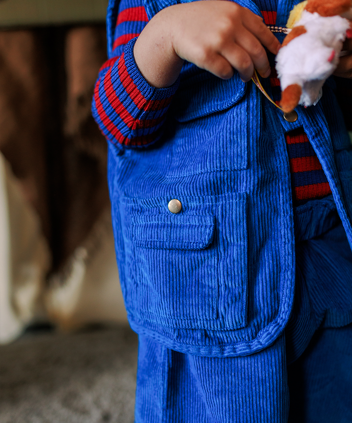 Cord Vest - Electric Blue  - Organic Cotton