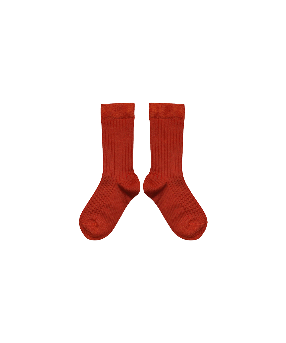 Short Merino Wool Socks - Redcurrant