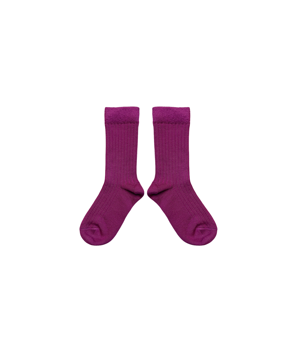 Short Merino Wool Socks - Violet