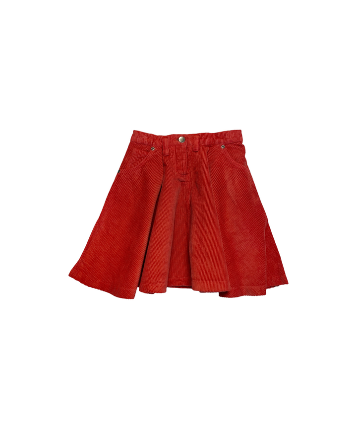 Cord Skirt - Vermillion  - Organic Cotton