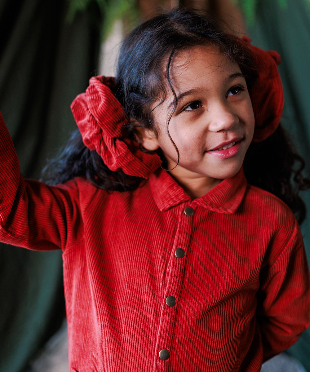 Cord Overalls - Vermillion