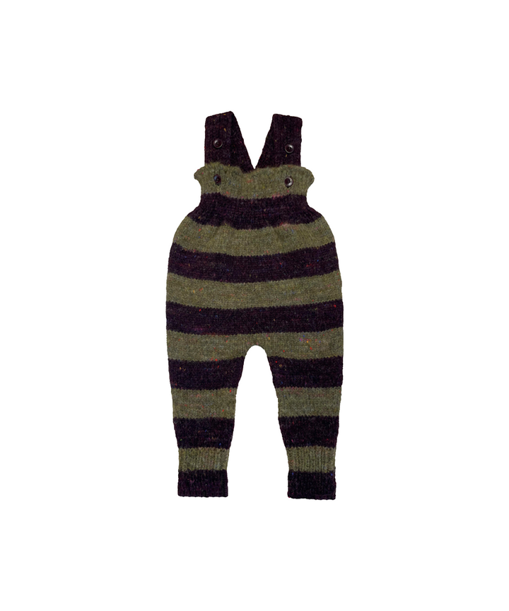 Moya Dungarees - Nettle/Fig Stripe
