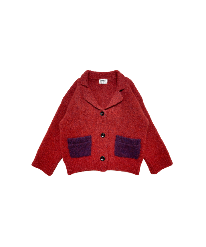 Teddy Cardigan - Cranberry/Blackberry