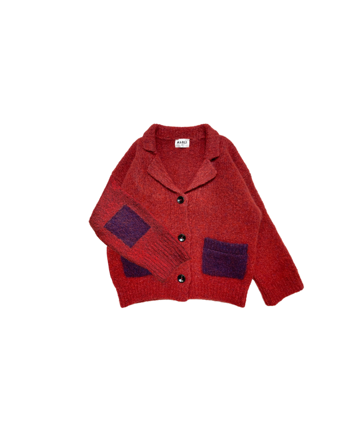 Teddy Cardigan - Cranberry/Blackberry