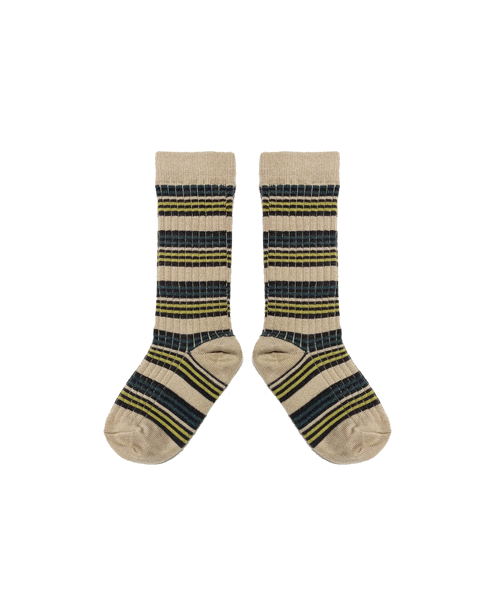Merino Stripe Socks - Biscotti Stripe