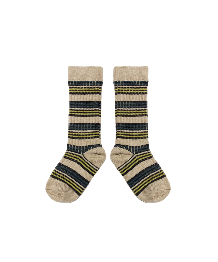 Merino Stripe Socks - Biscotti Stripe