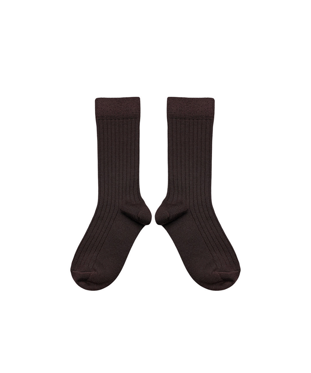 Short Merino Wool Socks - Dark Chocolate