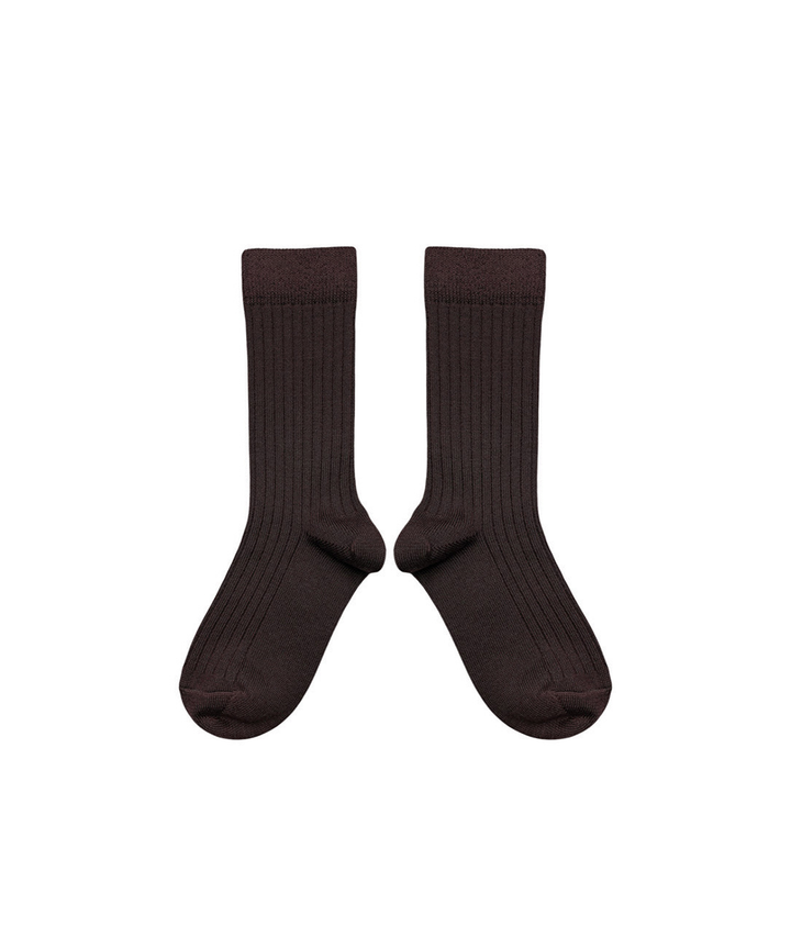 Short Merino Wool Socks - Dark Chocolate