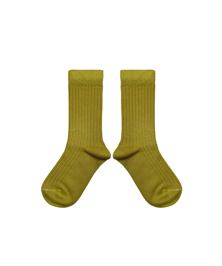 Short Merino Wool Socks - Golden Olive
