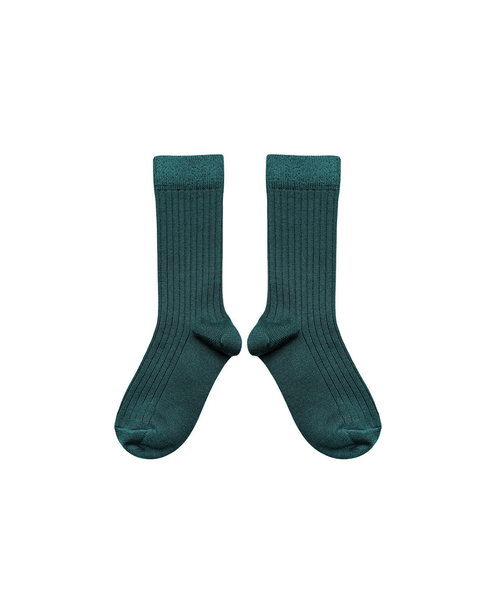 Short Merino Wool Socks - Pine Melange