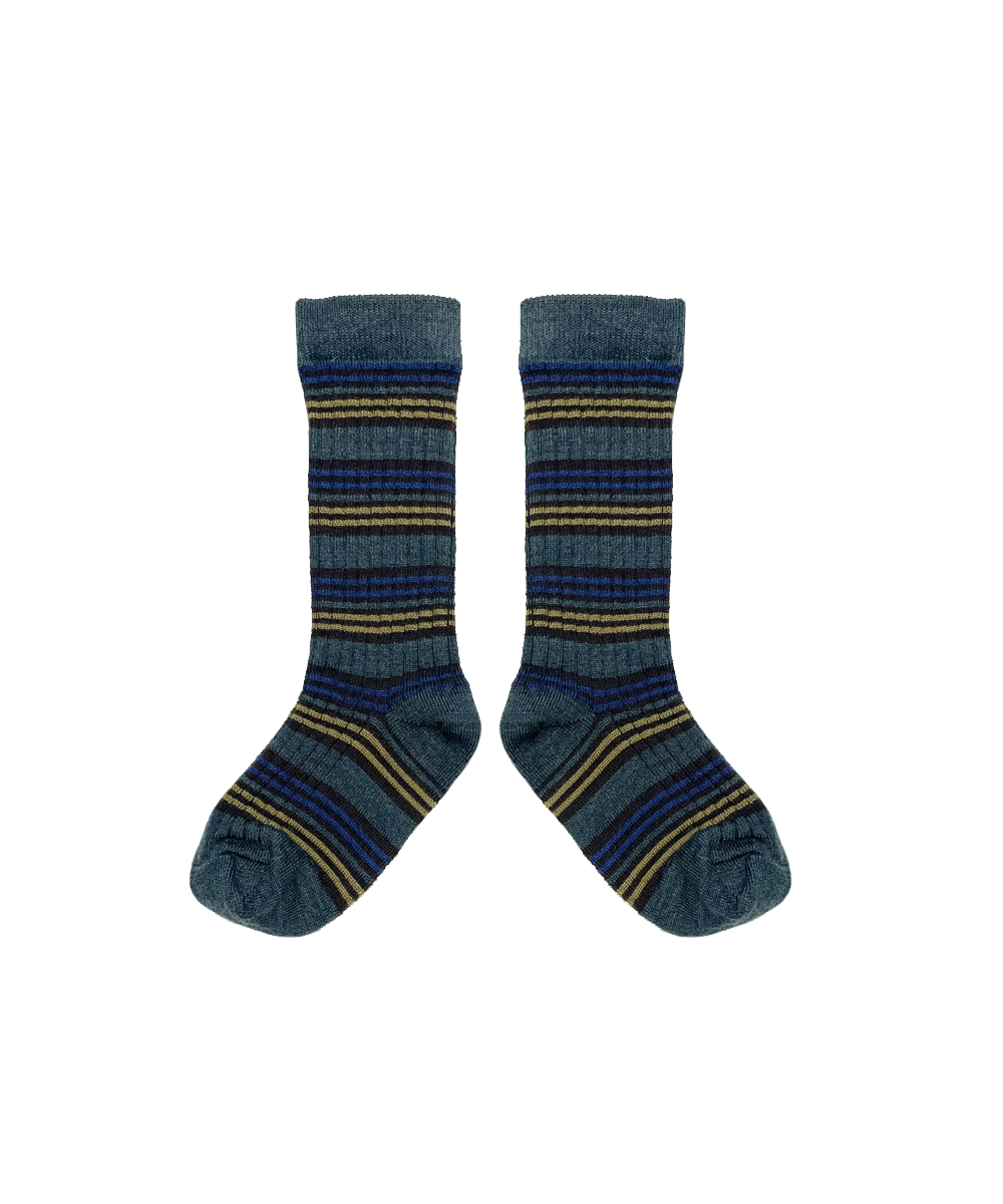 Merino Stripe Socks - Pine Stripe