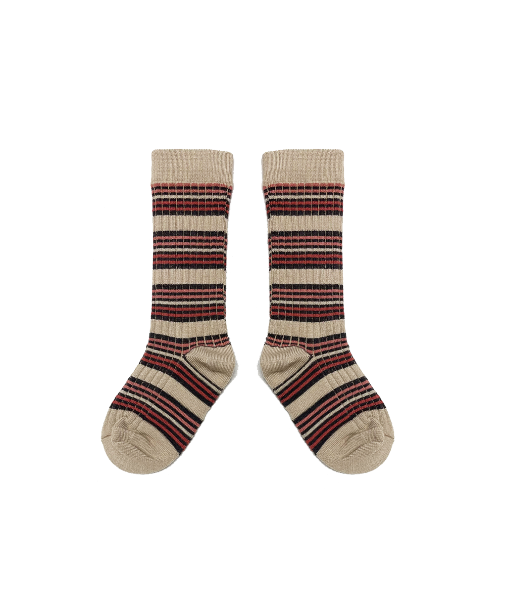 Merino Stripe Socks - Ruby Stripe