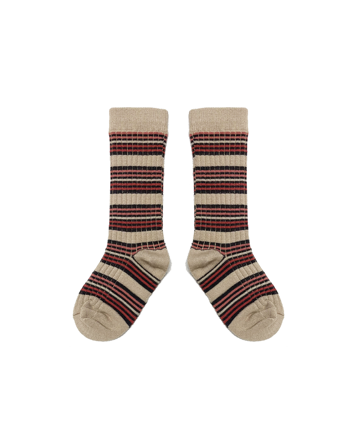 Merino Stripe Socks - Ruby Stripe