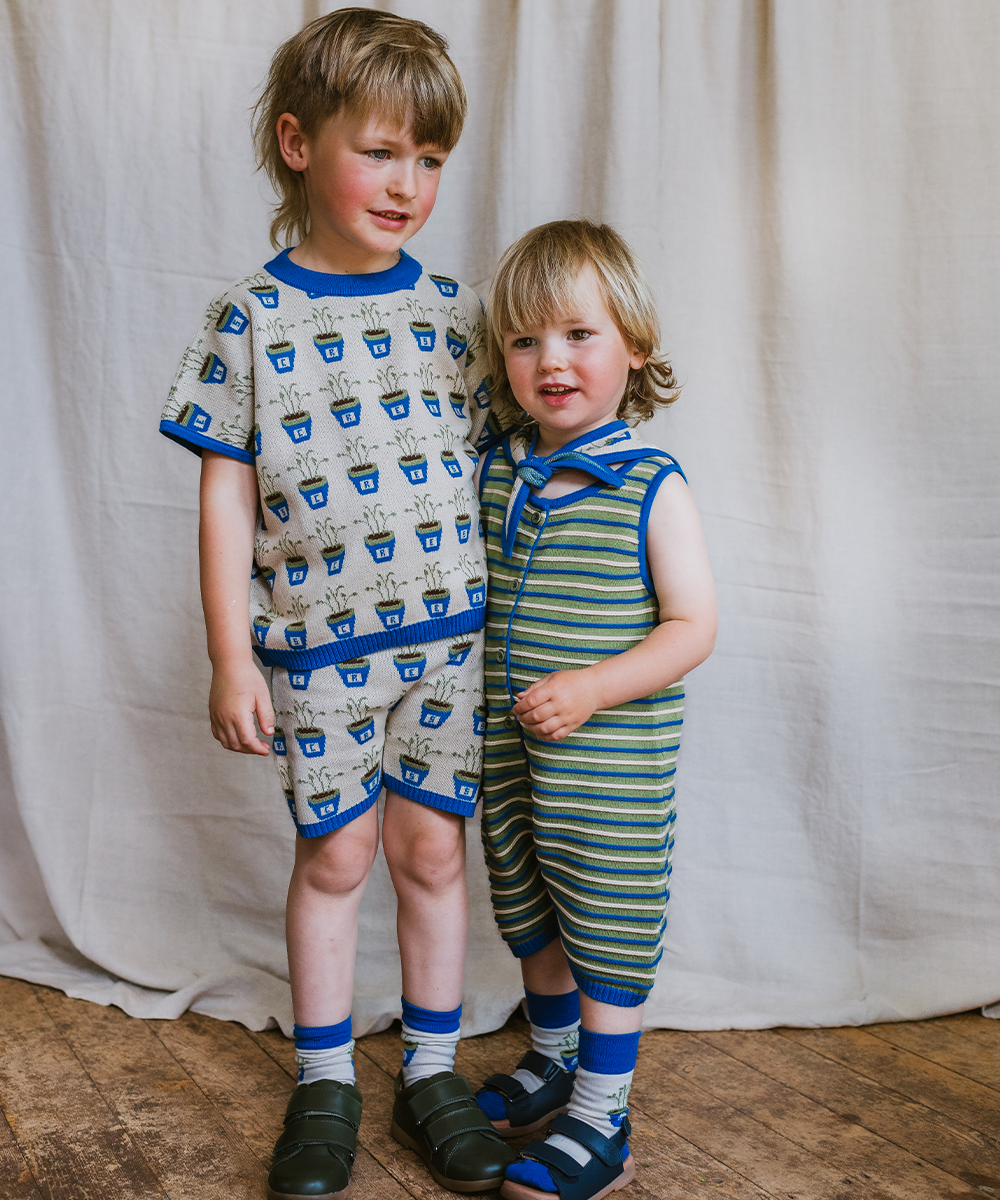 Deck Romper - Clover Stripe