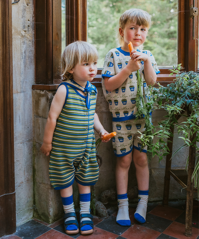 Deck Romper - Clover Stripe