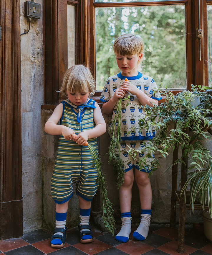 Deck Romper - Clover Stripe