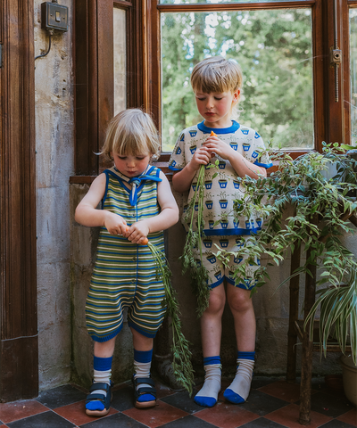 Deck Romper - Clover Stripe