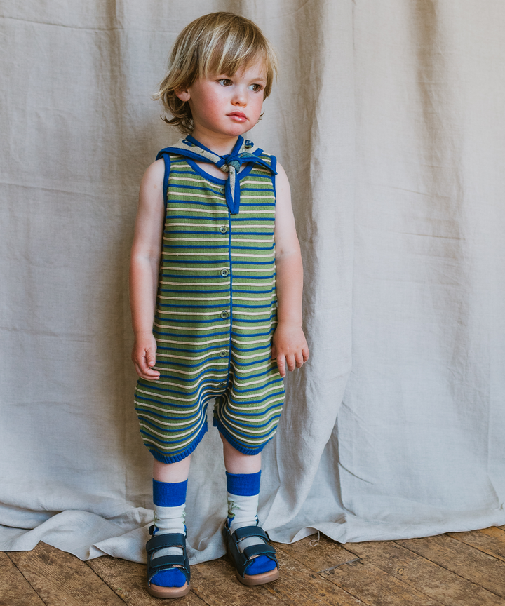 Deck Romper - Clover Stripe