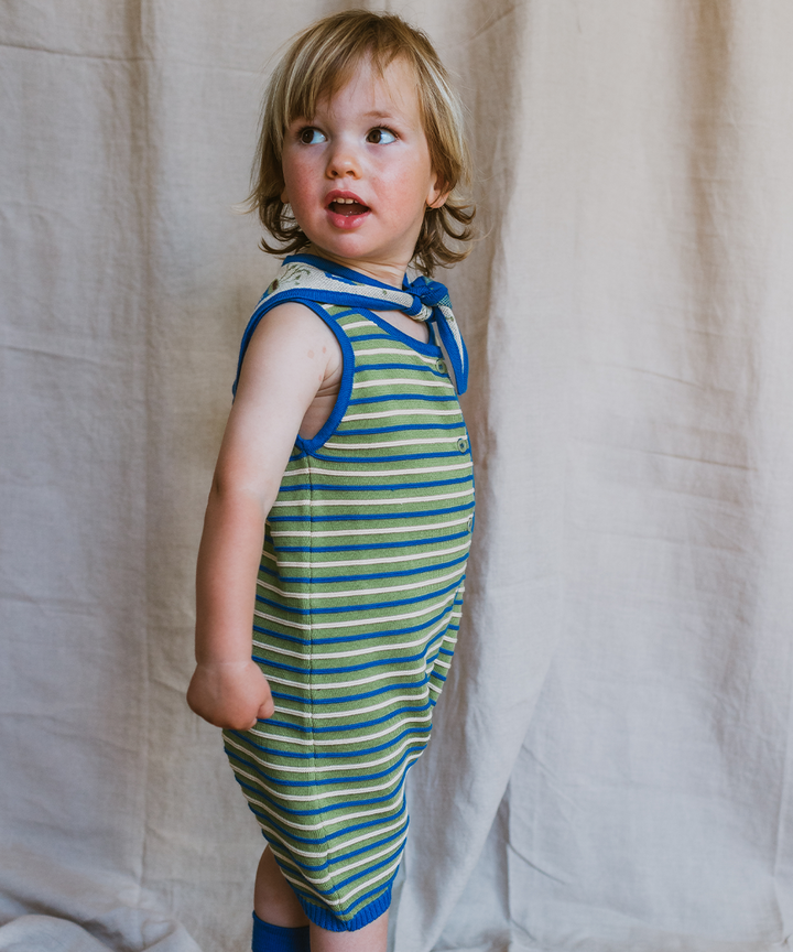Deck Romper - Clover Stripe