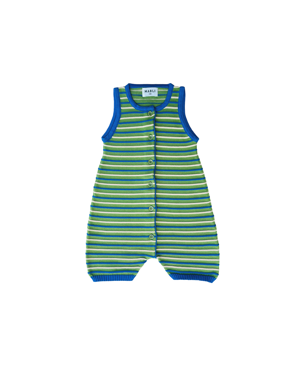 Deck Romper - Clover Stripe