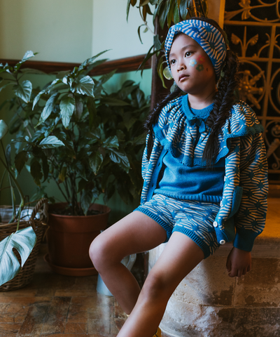 Diamond Cardigan - Cerulean Blue