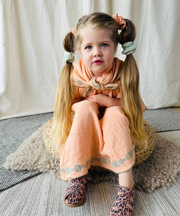 Folk Dress - Peachy