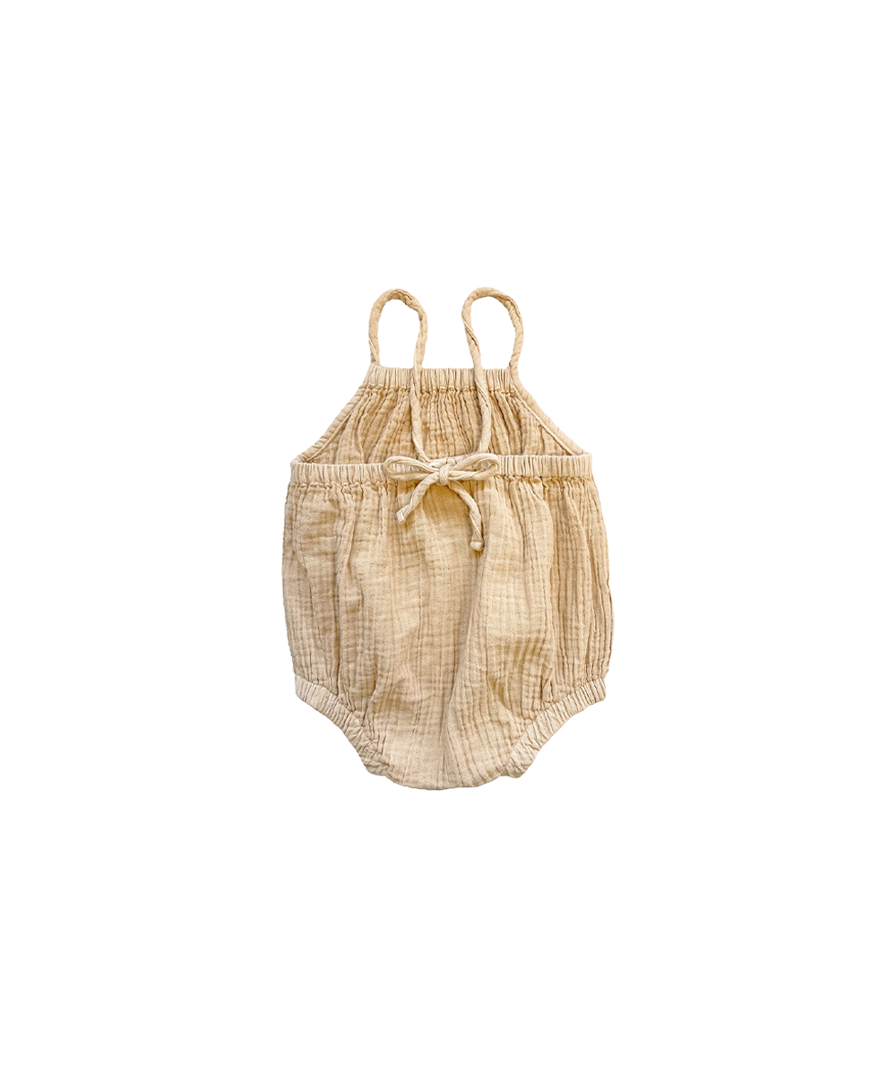 Crinkle Romper - Sandstone