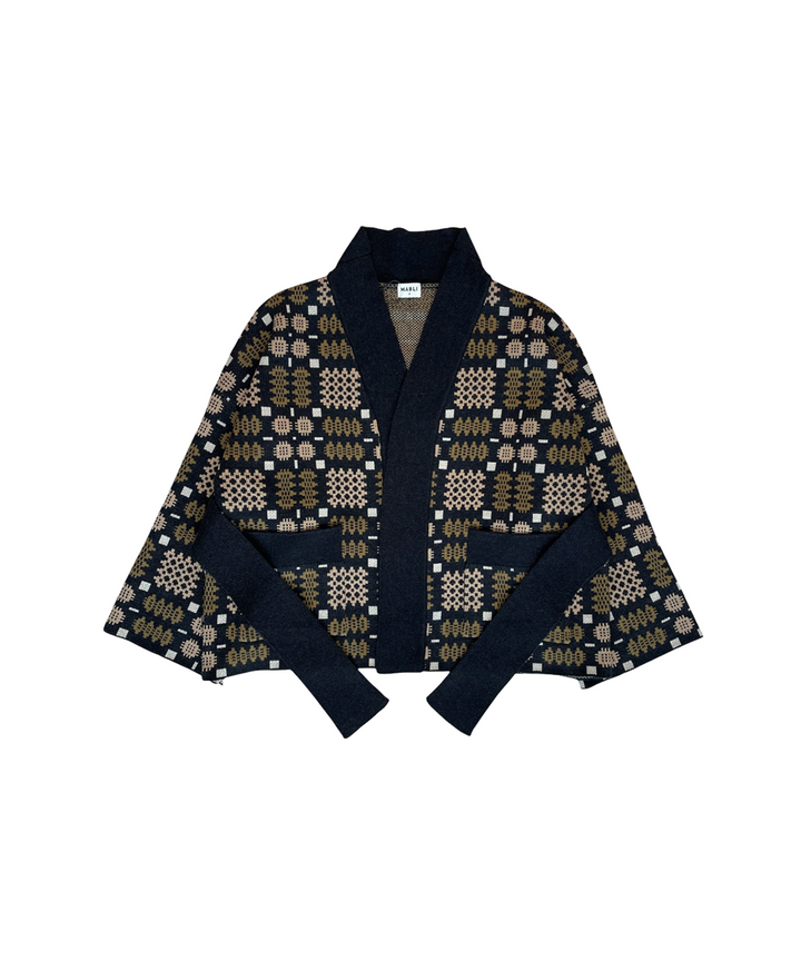 Carthen Merino Wrap Cardigan - Soot / Fields