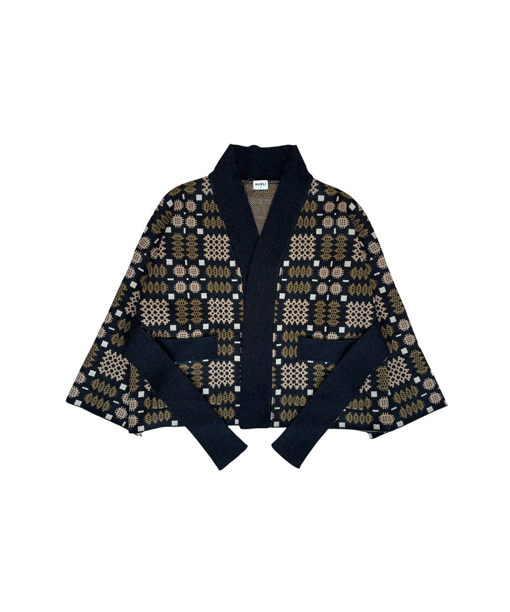 Carthen Merino Wrap Cardigan - Soot / Fields