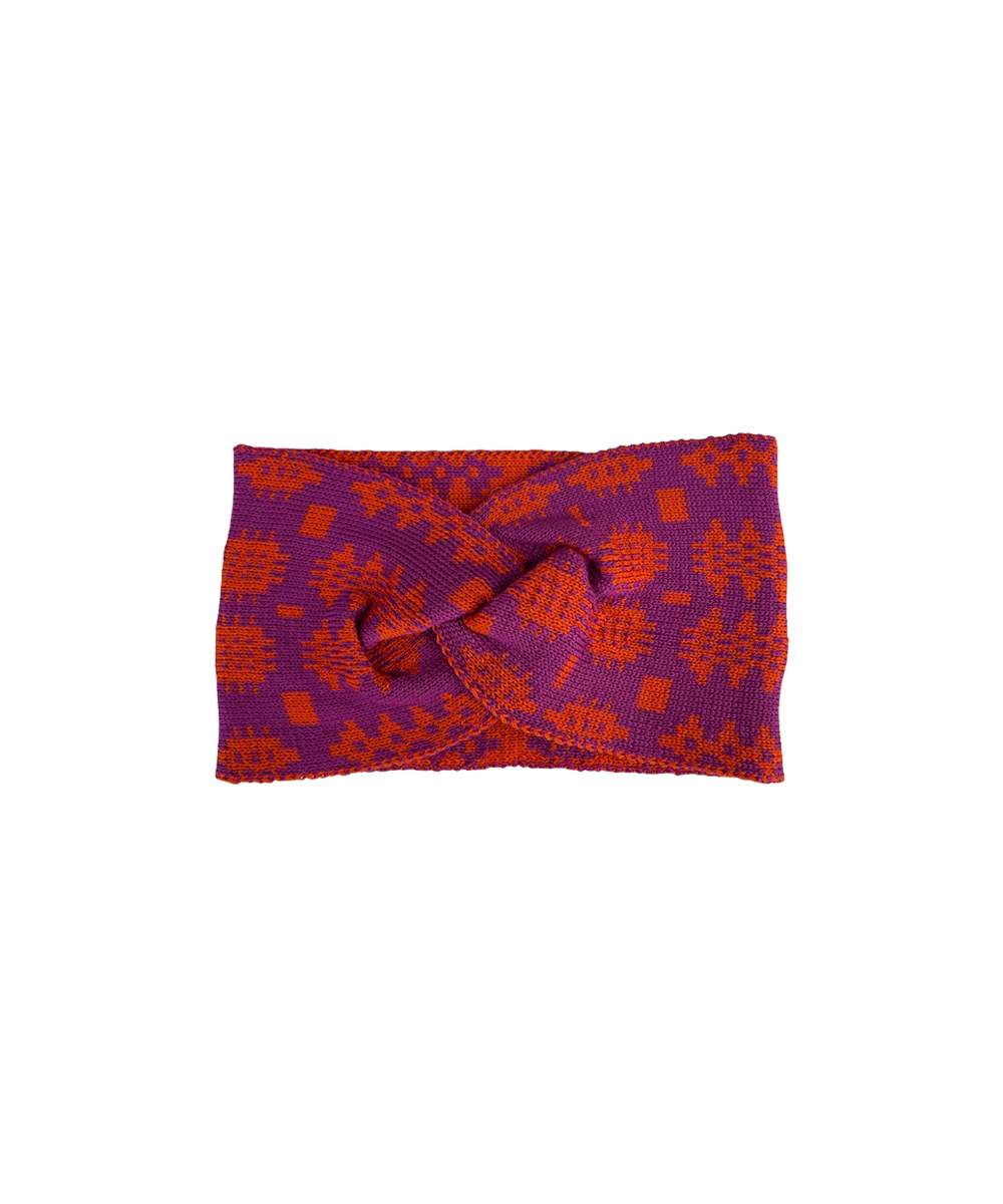 Carthen Merino Headband - Violet / Pumpkin