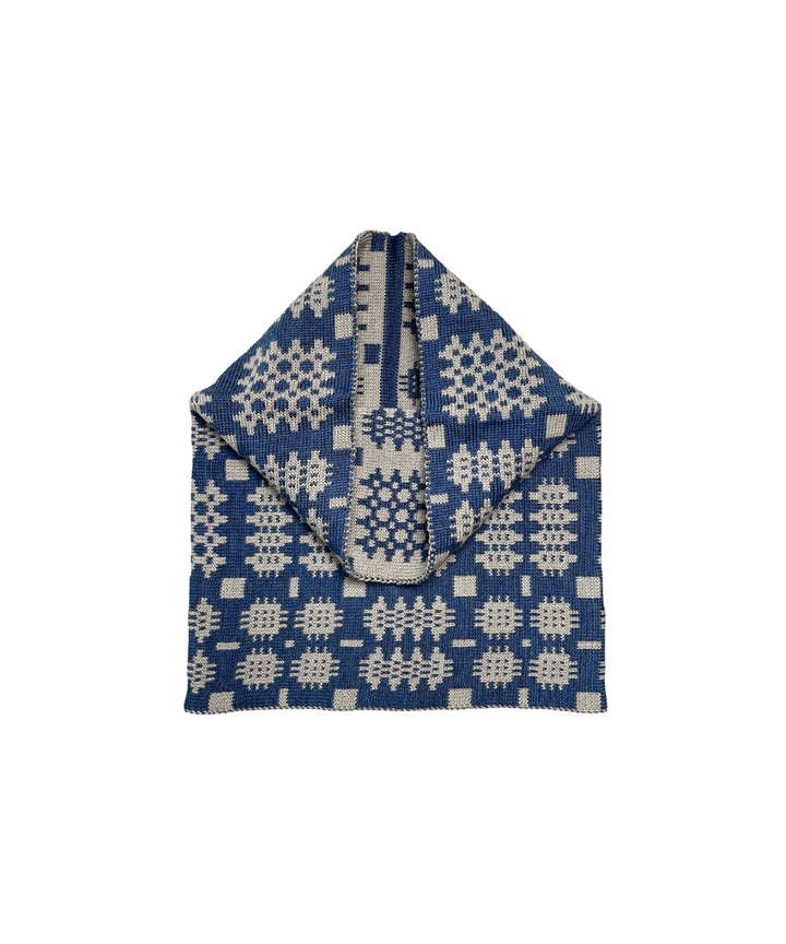 Carthen Merino Tube Scarf  - Denim / Wheat