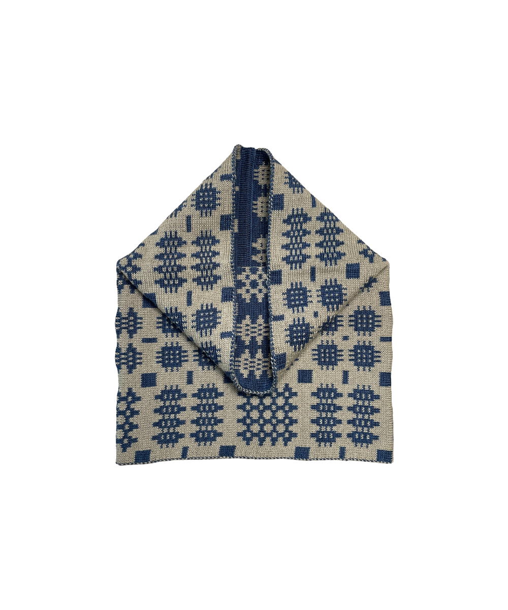 Carthen Merino Tube Scarf  - Denim / Wheat